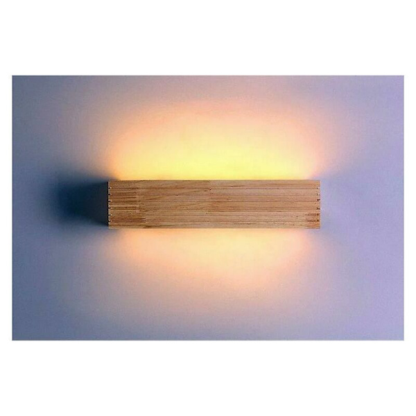 Vägglampa för sovrum, modern japansk vägglampa i ek, nordisk vägglampa i massivt trä för sovrum