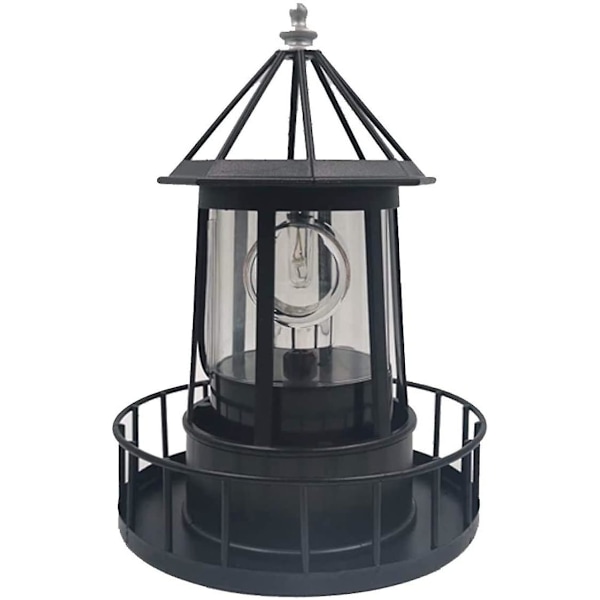 LED Solar Light Powered Rotating Lighthouse Beacon Lamp, Outdoor Courtyard Waterproof Solar Lamp