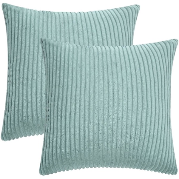 Sorte putetrekk i bomull og lin til sofa, seng, dekorative putetrekk, 20 x 20 tommer, sett med 2, uten innlegg