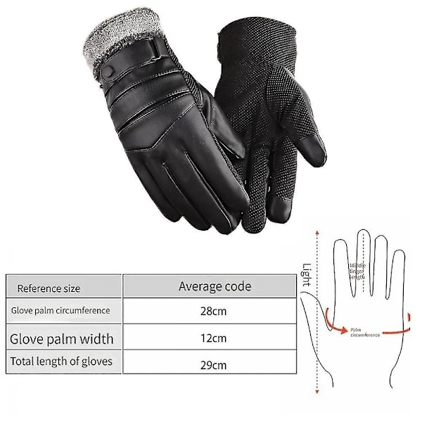 Vinter Fåreskind Læder Kørehandsker Til Mænd Og Kvinder Fuld Finger Touch Screen