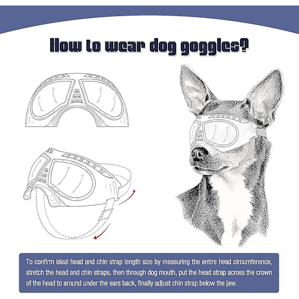 Hunde Goggles Øjenbeskyttelse Hunde Solbriller Anti-uv Goggles Vindtætte Hvalpegoggles Med Justerbar Fl