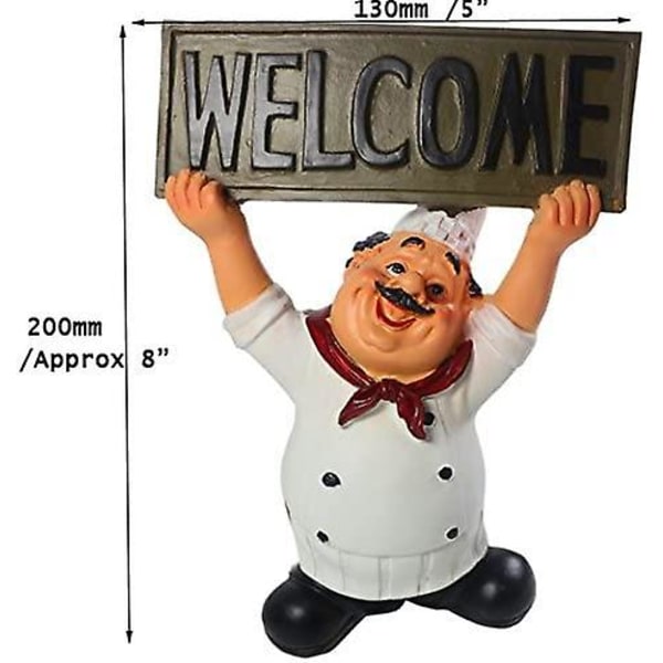 Piao Italienska kockfigurer Köksdekor med välkomnande skylt Plakett Hem Kök Restaurang Dekor 8\"$kockfigurer Statyer Dekorativ modell Kitche