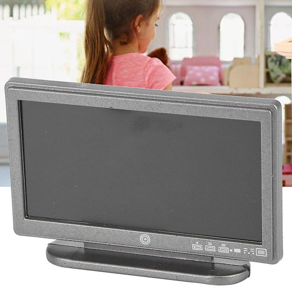 1:12 Modern Miniatyr LCD TV Dockhus Tillbehör Rum Möbler Leksak