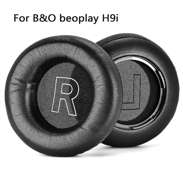 Lammeskinds ørepuder til B&o Beoplay H9i hovedtelefonpuder ørepuder med spænde（sort）