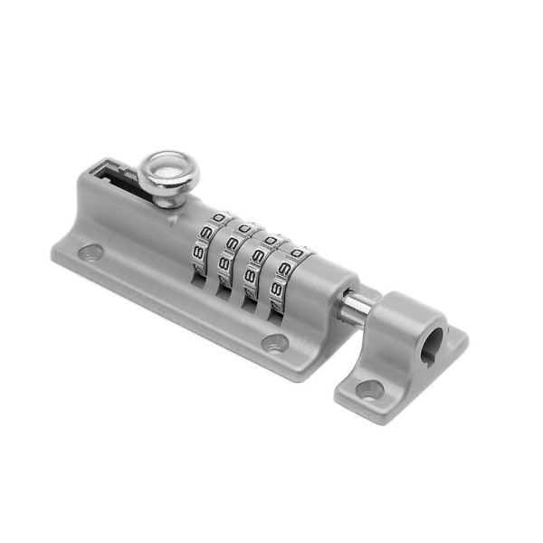 Silver Slide Code Dörrlås - Metall Dörrlås, 4-siffrig Kombinationslås, Tamper Resistant Slide Lock, Väderbeständig, För Spoldörrar, Ladugårdar, Garde