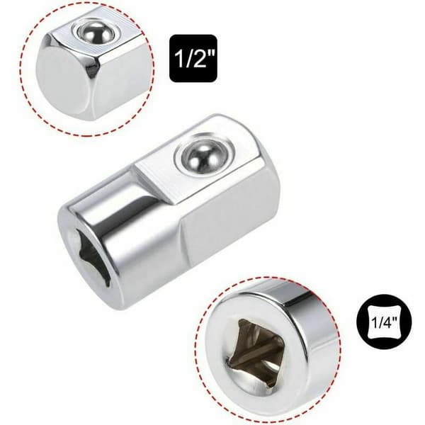 1/4 Hon till 1/2 Hane Cr-V Stål Reducer Bushing Adapter