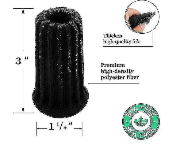16-pack stolskydd - stickade möbelstrumpor - (svart)