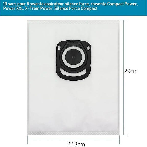 10 stk. Støvsugerposer til Rowenta Hygiene+ ZR200520 ZR200720 ZR200920 Støvopsamlingsposer til Rowenta Compact Power, Power XXL, X-Trem Power, S