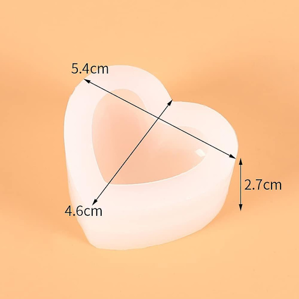 2 stk. 3D kærlighedsform Fleksibel hjerteform Silikoneform Silikoneforme 3D hjerte