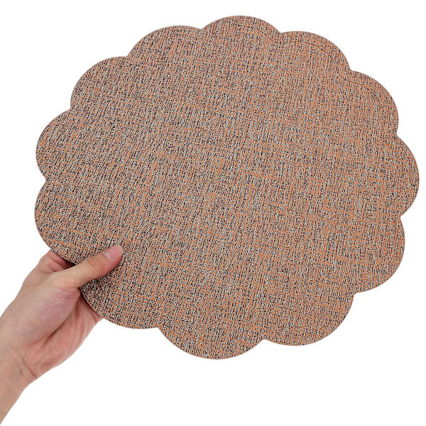 Spisebordsplassmatte Blomsterform Bordmatte Restaurant Hotel Plassmatte Koppmatte（38.00X38.00X0.30CM，Kaffe）
