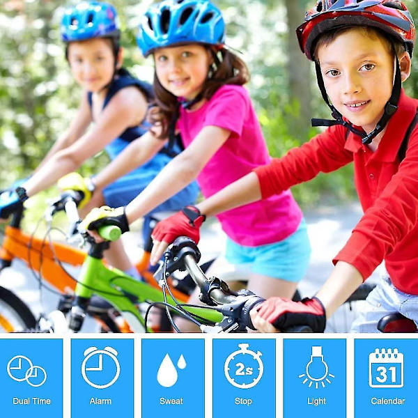 Lasten digitaalinen urheilukello, vedenpitävät urheilukellot ulkoiluun pojille ja tytöille, lasten rennot elektroniset analogiset kvartsirannekkeet j~