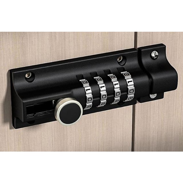 Silver Slide Code Dörrlås - Metall Dörrlås, 4-siffrig Kombinationslås, Tamper Resistant Slide Lock, Väderbeständig, För Spoldörrar, Ladugårdar, Garde