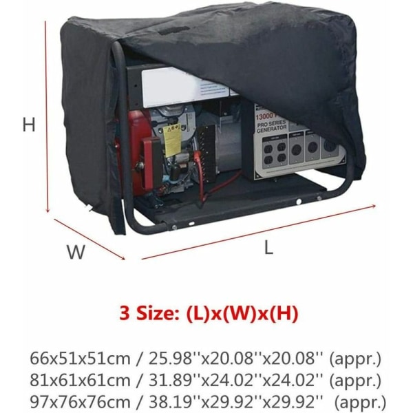 Vattentätt skydd för generator och generator, 210D Oxford Polyester skyddande överdrag för generator och el (665151cm)