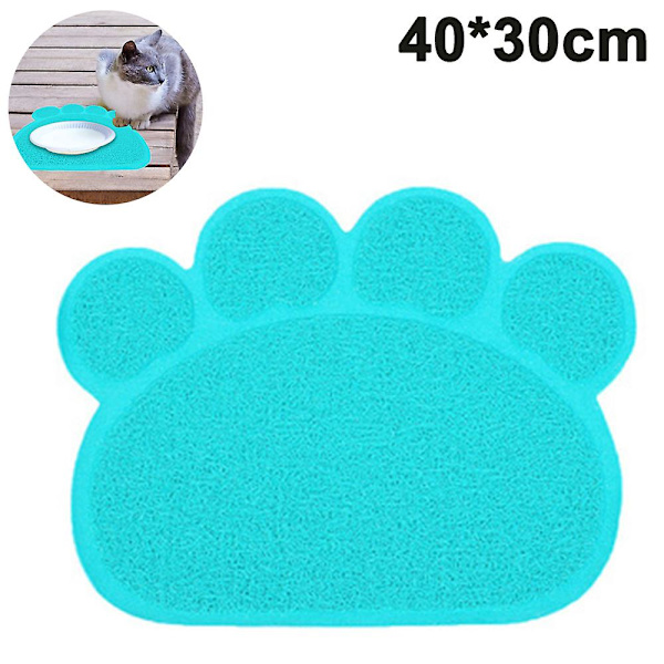 Piao Pvc Husdjur Hund Katt Valp Kattunge Skål Mat Vatten Placemat Matta Tass Form Blå