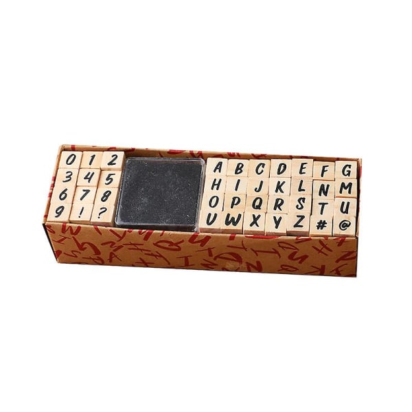 Grundlæggende håndbogssæt skrivemaskine numerisk bogstavsegl DIY-dagbog træsegl 40 stk (håndskrift)