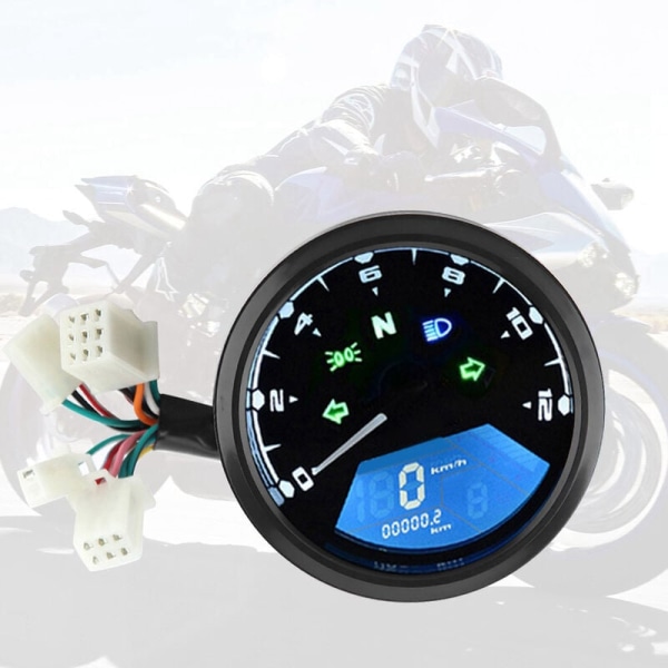 Universal Motorcykel LCD Digital Display Hastighetsmätare Vägmätare Varvräknare Bränslemätare