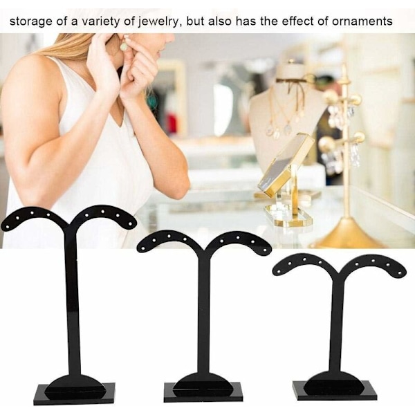 3-delad set akryl halsband smyckesorganisatör display stativ smyckeskrin smyckeskrin (gren) longziming