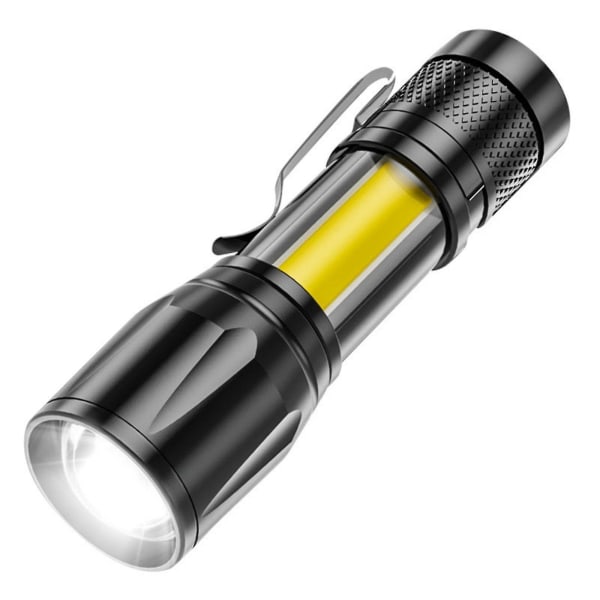 Led-taskulamppu, 1000 lumenin superkirkas taskulamppu, zoomaava, ladattava taskulamppu 4 tilalla, tehokas kädessä pidettävä taskulamppu（A）