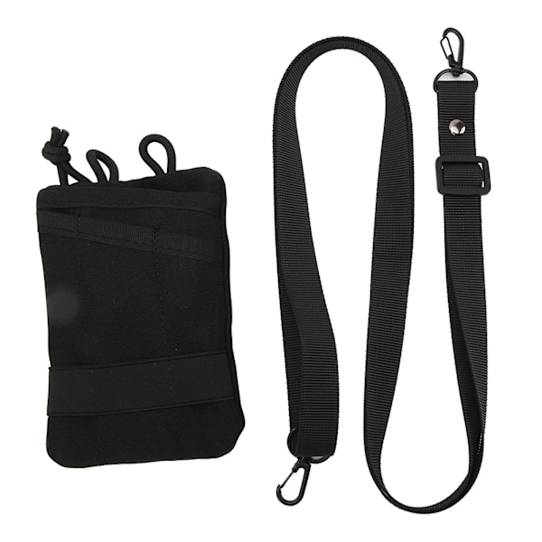 Portable Mini Waist Pouch Black Oxford Cloth Outdoor Pocket Change Card Key Storage Bag