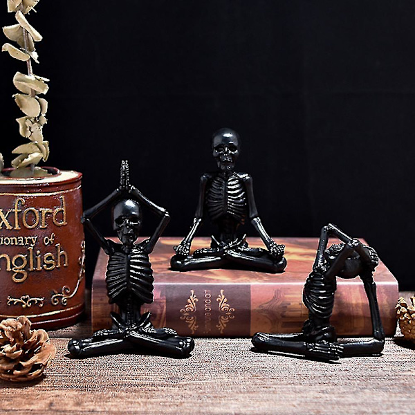 Mike Halloween Dekoration Yoga Skull Statuer, Små Kunsthåndværk i Harpiks, Skelet Karakteristisk Modellering Dekoration Ornamenter til Stuen, Soveværelset
