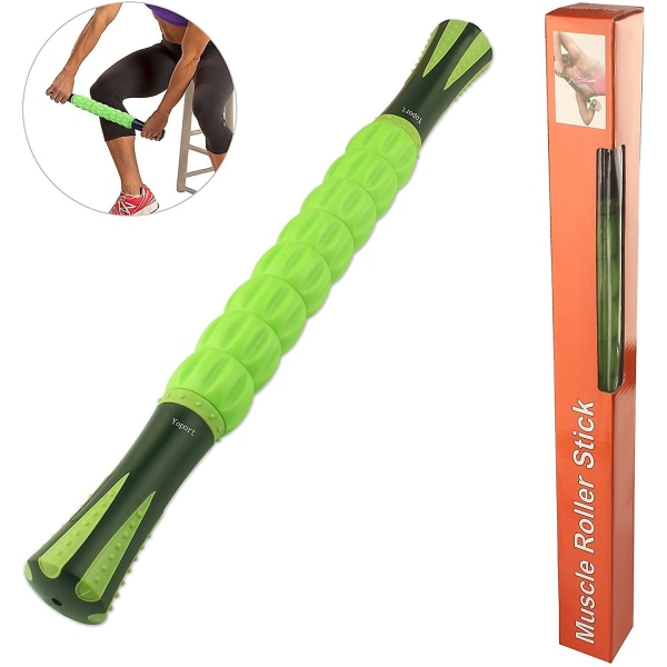 Muskelrullestav, muskelmassagerulleværktøj til atleter, løbere Hjælper med at genoprette ben og krop (grøn)