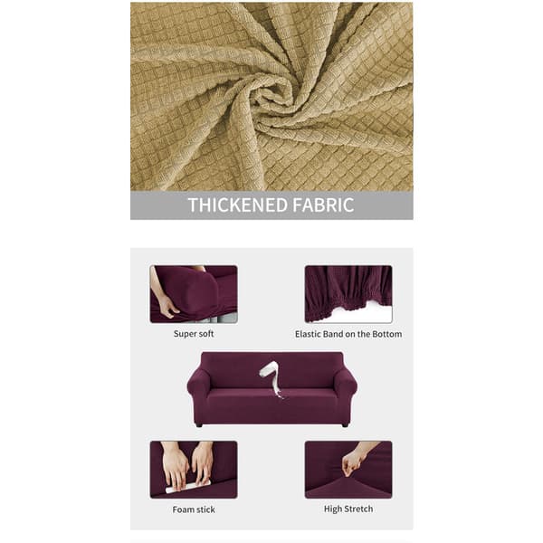 Fåtöljöverdrag Stretch Polyester Elastisk Jacquard Soffa Överdrag 1 Sits Antracitgrå 90-140cm Tvättbar