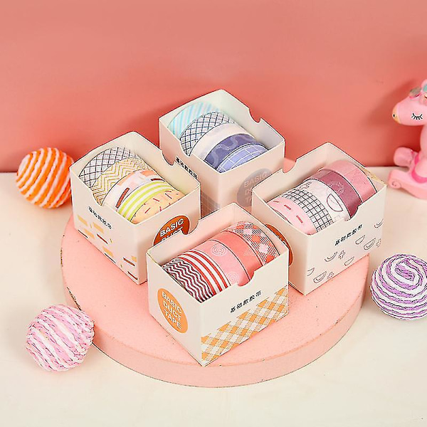 Washi Tape Diy Skolmaterial | Skolmaterial Maskeringstejp - 5 st/låda Färg -