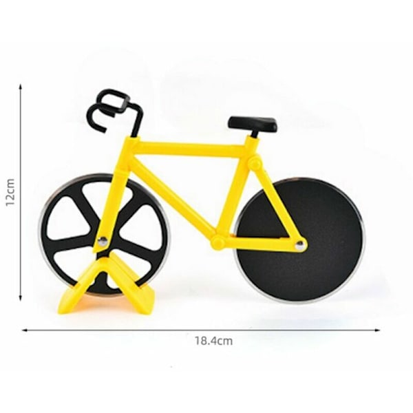 1 st Pizza Cutter Blå Cykel Pizza Cutter med Display Stativ Non-Stick Köksredskap Pizza Bakning Bar Verktyg Gul
