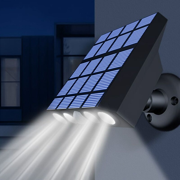 Solar vägglampa IP65 Vattentät 360° justerbar 3 lägen Energisparande LED-vägglampa för innergårdskorridor