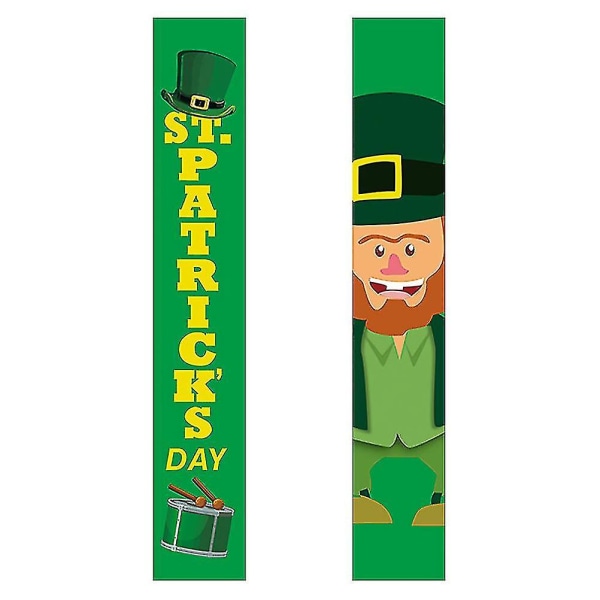 1 par St. Patrick's Day Door Curtain Festival Couplets Bakgrundsdekor (grön)