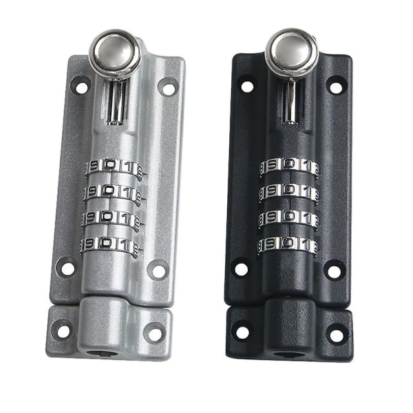 Silver Slide Code Dörrlås - Metall Dörrlås, 4-siffrig Kombinationslås, Tamper Resistant Slide Lock, Väderbeständig, För Spoldörrar, Ladugårdar, Garde
