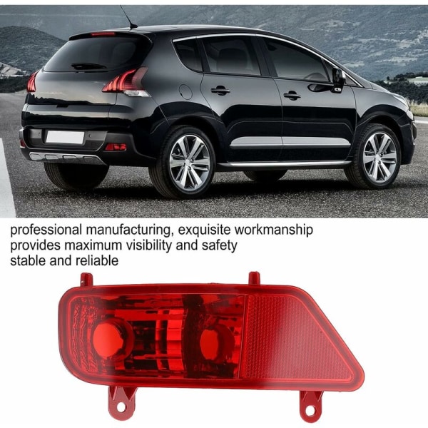 LED-dimljussats för bak, LED-stötfångarreflektor, Peugeot 3008 Röd dimljusbak, bildelar, reservdelar