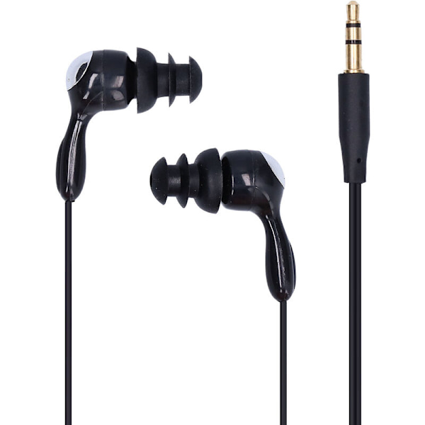 Vattentäta in-ear-hörlurar, benledningshörlurar med utbytbara öronproppar för simning, löpning, surfing (svart)