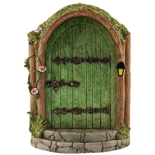 Fairy dörr och fönster för miniatyrträd, fairy trädgård utomhusdekoration tillbehör, trädgård konst skulptur dekoration tillbehör