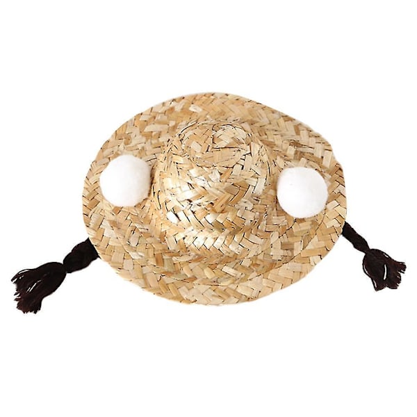 1 st halmflätad hatt för husdjur, flätad hattdekor, halmhatt för husdjur, sommarhattdekor