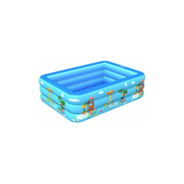 Uppblåsbar uppblåsbar vattenlekpool förtjockning familjebaby lekpool barnpool rektangulär 120 x 85 x 35 cm blå