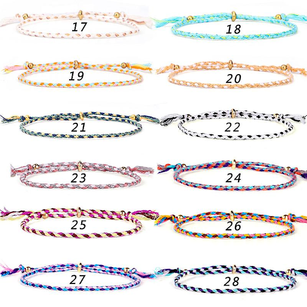 Flätad Armband, Färgglada Handgjorda String Wrap Armband, Justerbara, Armband Handgjorda Vänskapsarmband Flerfärgade