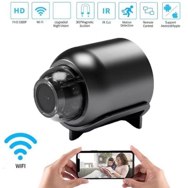 Piilotettu mini langaton WiFi-kamera 1080p Safe Night Vision liikkeentunnistuskamera 128G baby äänellä