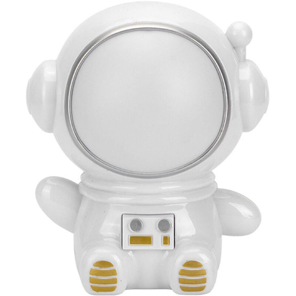 Nattlampa 3 lägen LED Färgglad Söta Astronaut Utseende USB Port Sänglampa för Sovrum Sovsal Vit