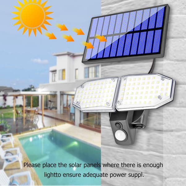 Superljus solcellsbelysning för trädgård med rörelsesensor för människokroppen 56LED