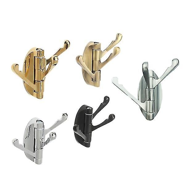 Foldbar krok, kleskrok, baderomsmøbler, håndkleholder, kappekrok, retro dobbel krok for frakk