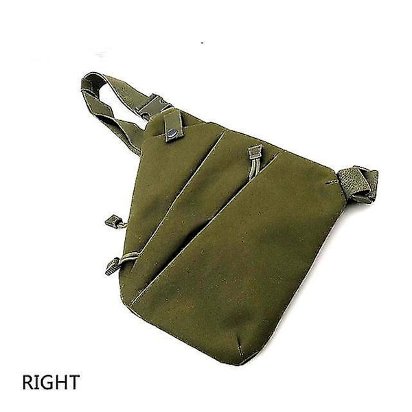 Men Women Canvas Crossbody Shoulder Chest Backpack Anti Theft Gun Tactical Sling Bag Gun Green