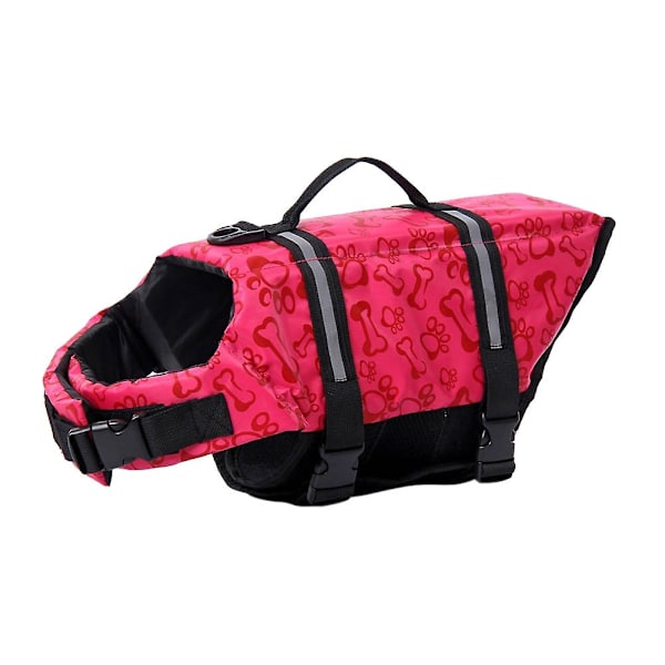 Liten medelstor stor hund flytväst med reflexremsor och flytkraft badkläder, justerbar hund livboj husdjur livboj - Rosa/XXL