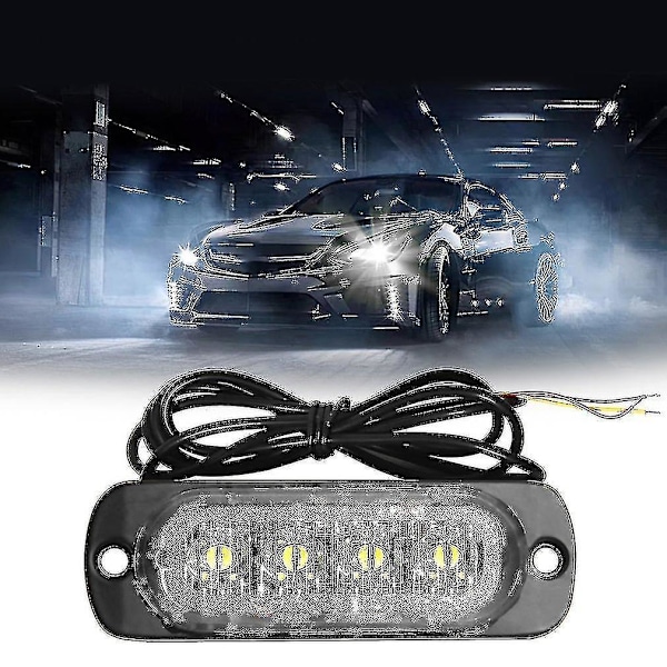 4 Led 12-24v Auton Ajoneuvon Kuorma-auton Strobe-vilkku Sivuvaroitus Varoituslamppu