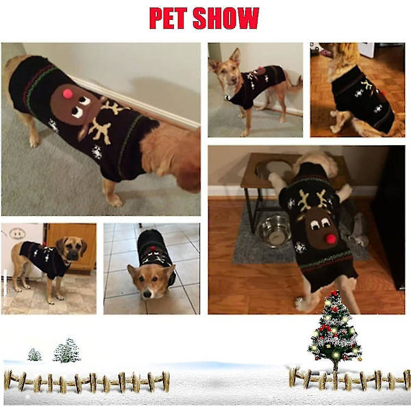 Hundesweatre, Hundevintersweater, Julemønstersweater, Vinterstrikket frakke, Kæledyrstøj, Fashi