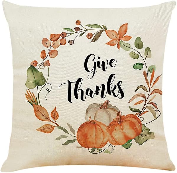 Sæt med 4 efterårspudebetræk 18x18 tommer efterår græskarpude udendørs dekorativ pude Thanksgiving efterår pudebetræk til sofa sofa hjem (efterår