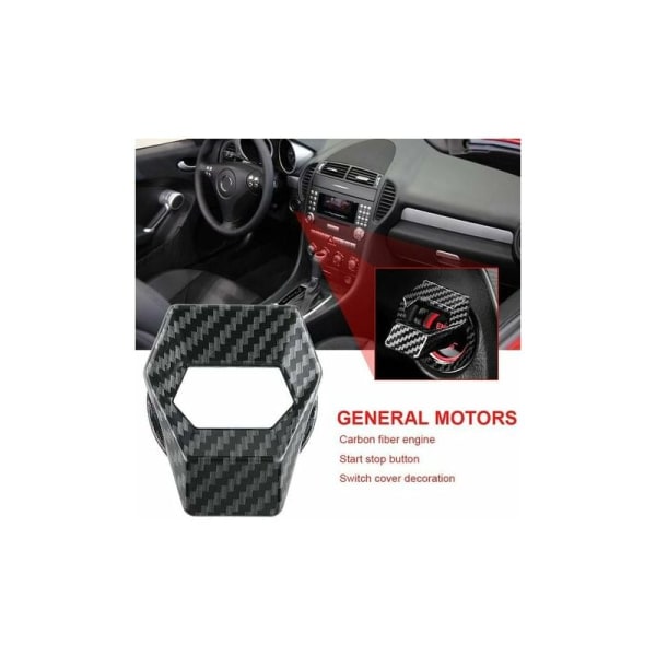DOPA Universal Car Styling Sticker Auto Engine Start Stop Button Cover Ring Ignition Start Stop Button Accessories Carbon Fiber Trim Snap Button