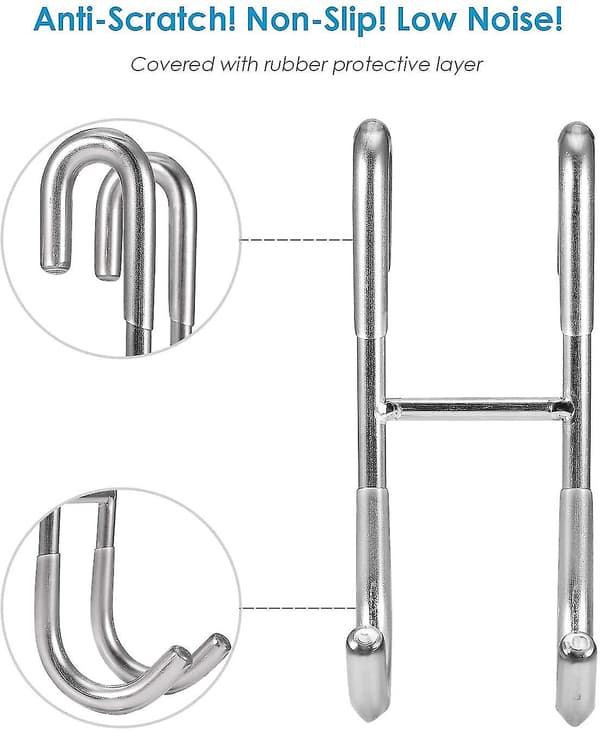 Duschdörrkrokar (2-pack), Handdukskrokar för badrum Ramlös Glasduschdörr, Duschrakelkrokar, Silver
