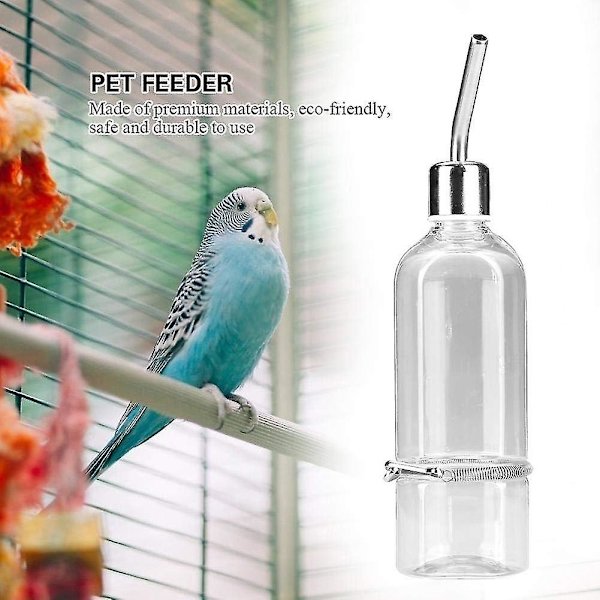 Parrot Vattenbehållare, Nippel Nippel Hängande Vattenmatare Flaska Utan Husdjur Droppdispenser med Nippel(L)