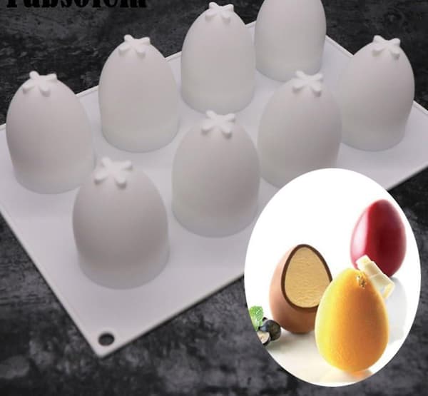 Eggformet kakeform, cupcake-form, fondant sjokoladekakeformer, dessert